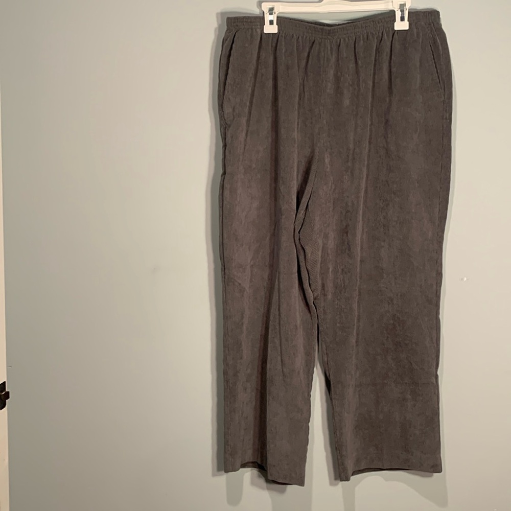 Alfred Dunner size 22W gray corduroy elastic waistpants